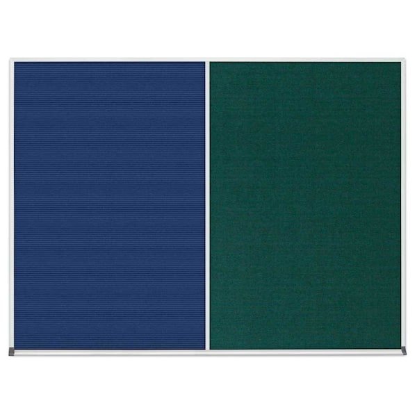 United Visual Products Double Door Radius Corkboard, 60"x36", Sat UV7004RC-SATIN-CLOUD - main